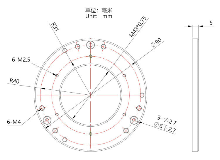 Tiltplaat M48 voor astrofotografie - ZWO