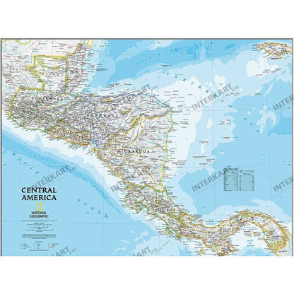 Carte politique de l’Amérique centrale 74 × 56 cm - National Geographic