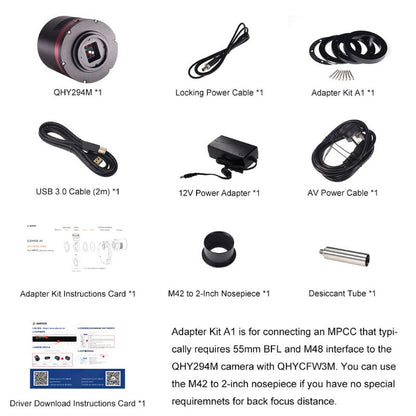 Caméra QHY294Pro Mono 4/3 Back-Illuminated CMOS - 2 modes d'acquisition pour l'astronomie - QHY