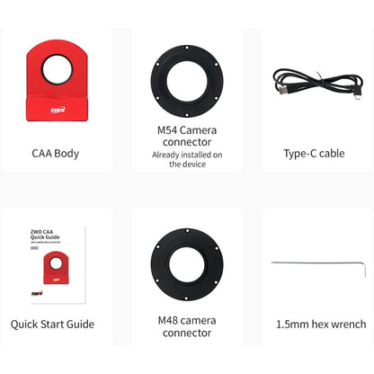 Rotatore di campo ZWO CAA per l'astronomia - rotazione precisa e back-focus controllato - ZWO