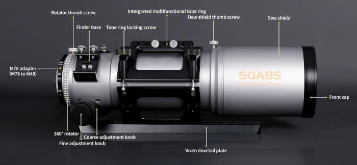 Lunette APO Quintuplet SQA85 Askar (F/4.8) pour l'astronomie - Askar