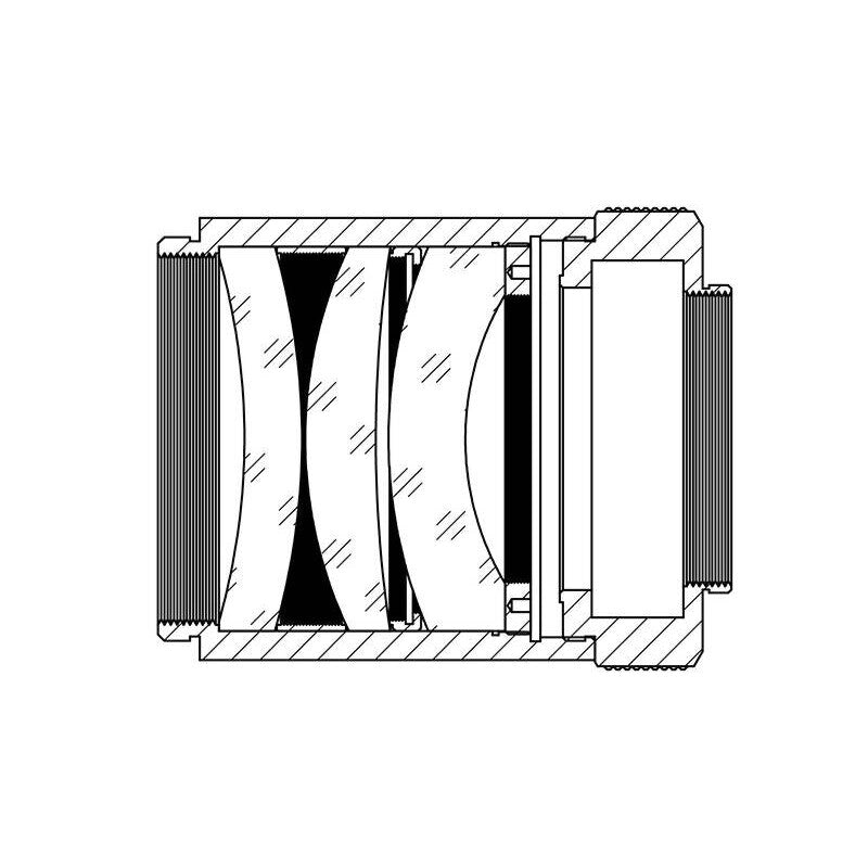 Plokštėtojas/reduktorius 0,8x AP 102/714 - TS Optics