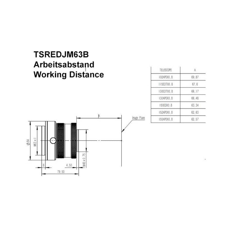 Correcteur-réducteur de champ 0,8x pour réfracteur - TS Optics