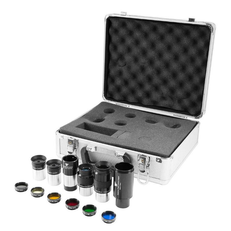 Coffret d’oculaires 31,8 mm avec Barlow 2x et filtres TS Optics