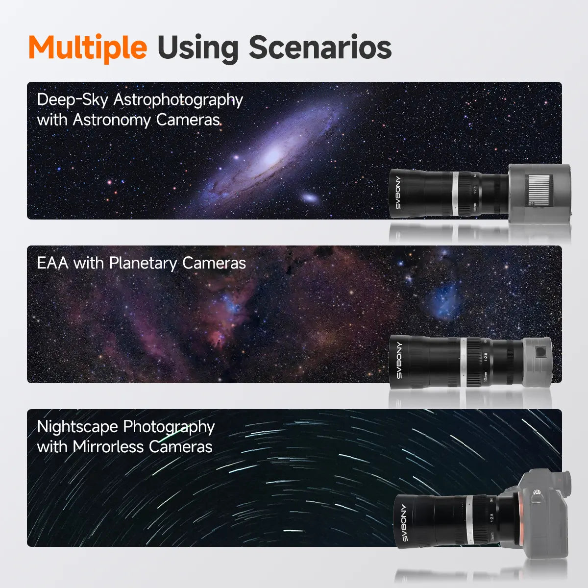 SVBONY SV535 F2.8 105 mm (37mm ouverture) APO Astrophotographie Compact pour Caméras – SVBONY