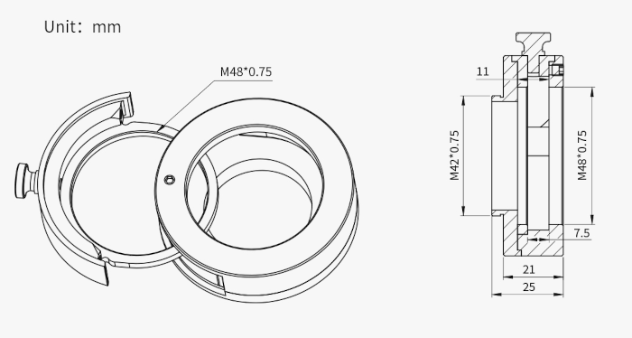 Filterlåda och filterhållare 50,8 mm ZWO - Version IISi