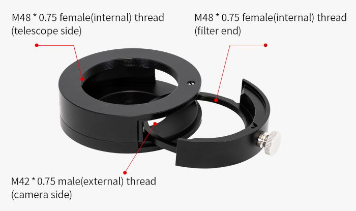 Filterlåda och filterhållare 50,8 mm ZWO - Version IISi