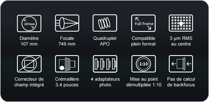 Lunette APO Quadruplet ZWO FF107 pour l'imagerie astronomique grand champ - ZWO