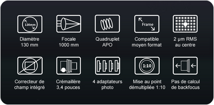 Lunette APO Quadruplet FF130 ZWO (F/7.7) - ZWO