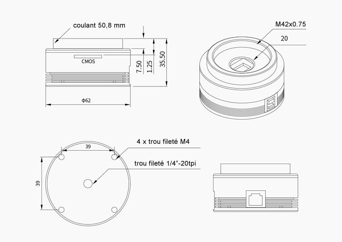 ASI462MM Monochrome Camera for Astronomical Imaging - ZWO
