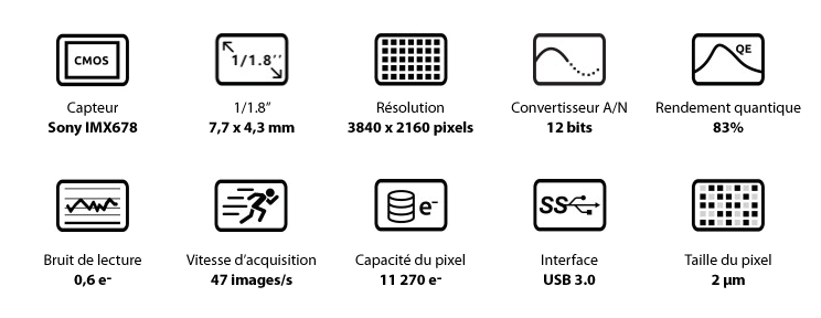 Caméra couleur ZWO ASI678MC pour astrophotographie - ZWO