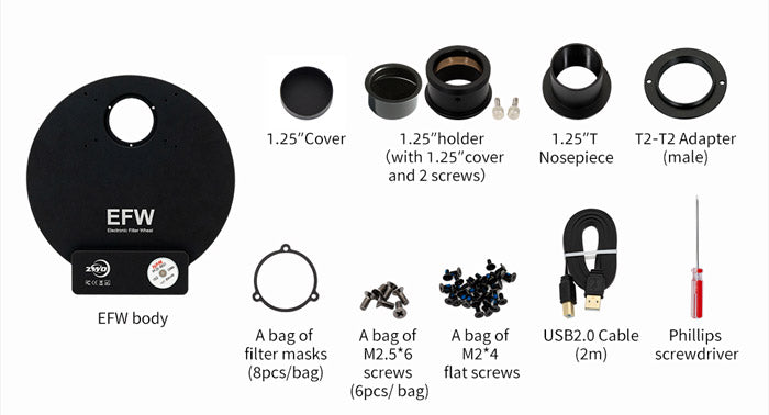 رول مرشحات EFW ZWO 7x36mm النسخة الثانية - ZWO