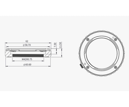 Adaptateur ASI T2 mot Sony NEX for ZWO ASI-kameraer - ZWO