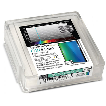 Filtre OIII 50x50mm à Bande Étroite pour Capteurs CMOS - Série Narrowband - Baader