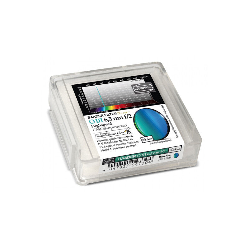 Filtre OIII CMOS f/2 Highspeed 50,4 mm pour Nébuleuses - Baader