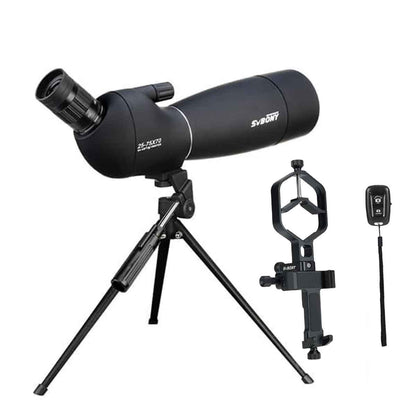Longue-vue SV28 25–75×70 IPX4 avec trépied de table et adaptateur smartphone – SVBONY