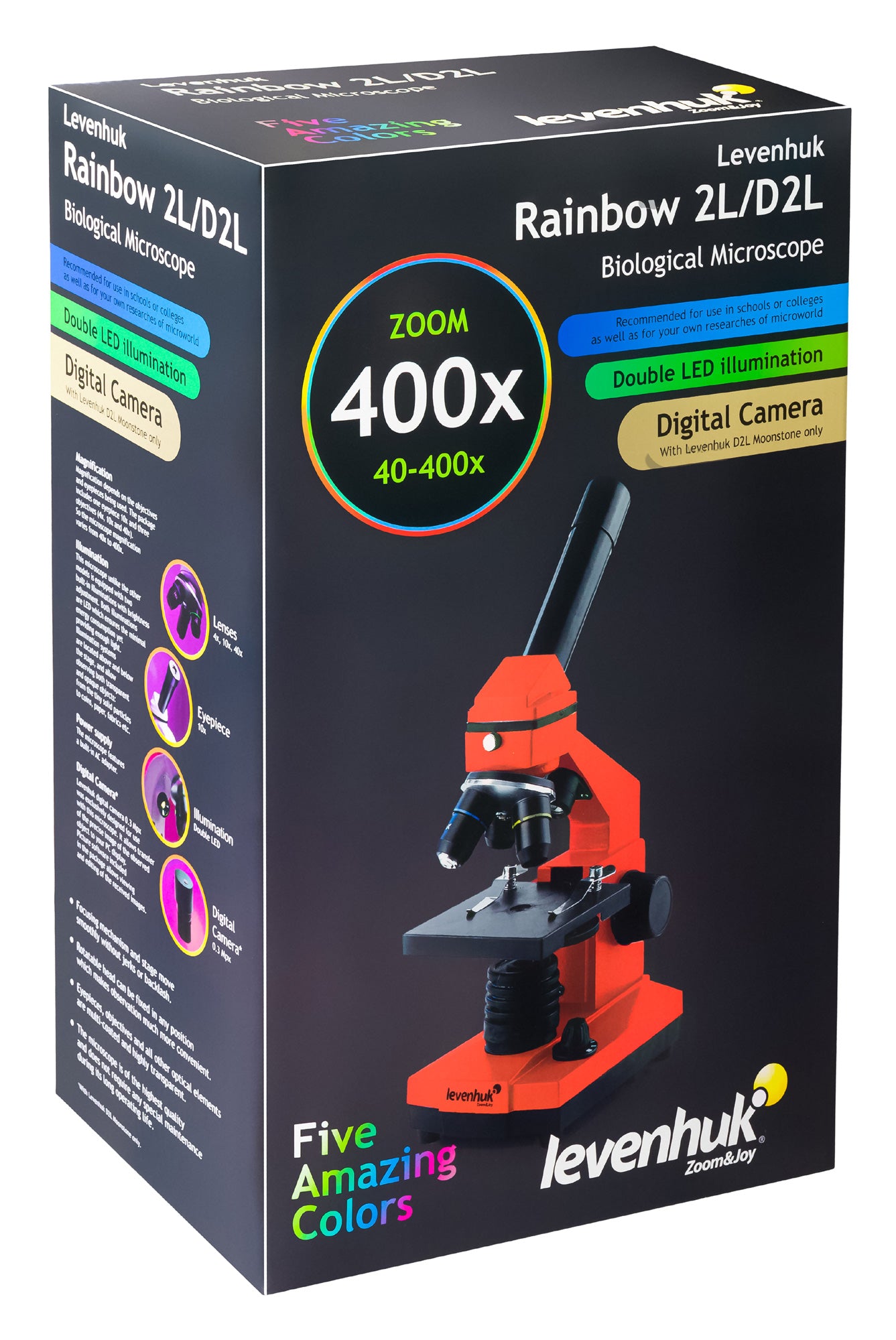 Microscope pour la biologie Rainbow 2L avec kit K50 Levenhuk