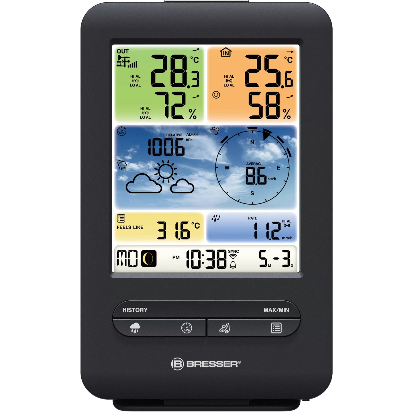 Professional WIFI Color Weather Station 5-in-1 Vertical