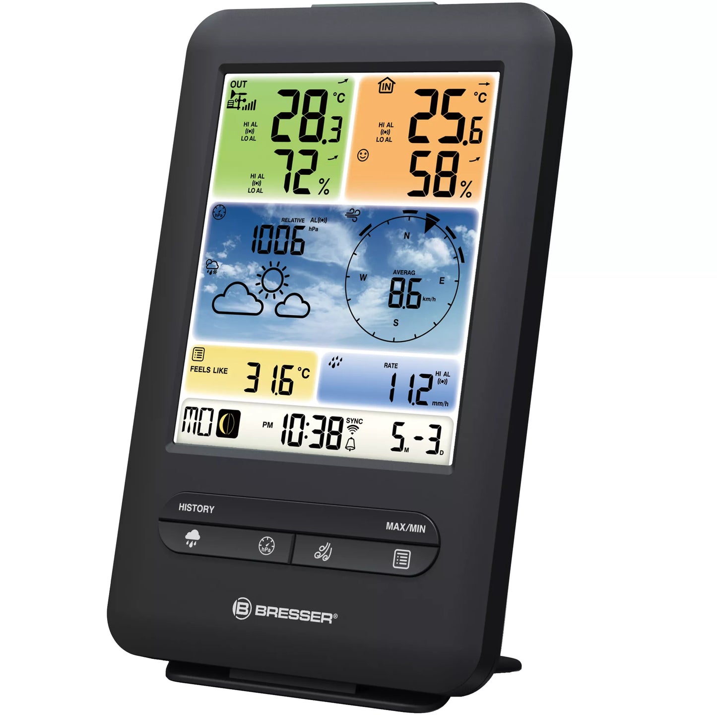 Professional WIFI Color Weather Station 5-in-1 Vertical