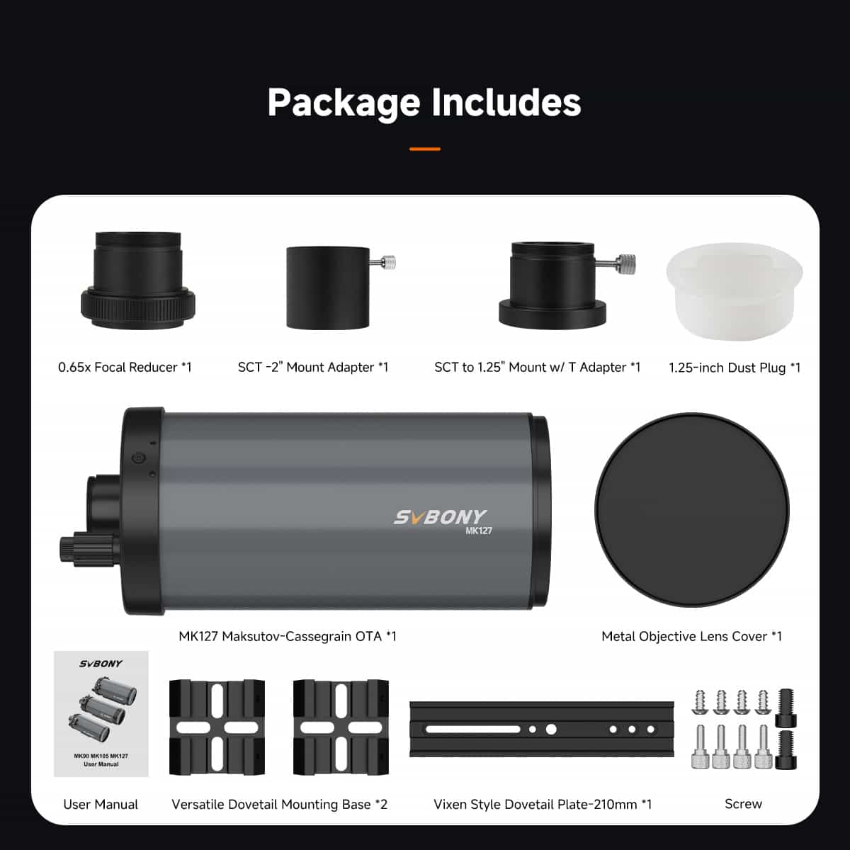 Telescopi Maksutov-Cassegrain MK127 per a l'astronomia - SVBONY