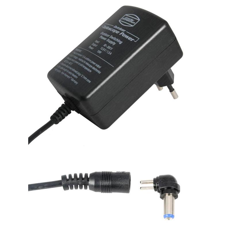 Bloc d'Alimentation Extérieur 12,8V / 1,5A pour Télescope avec Fiche Coudée - Baader