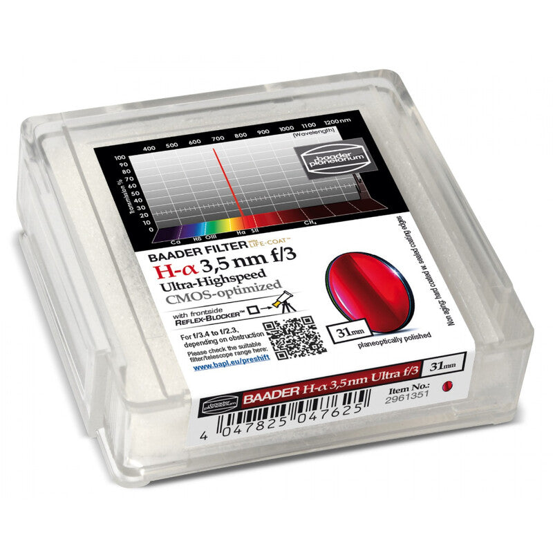 Filtre H-alpha 656,3 nm 3,5 nm Ultra-Highspeed 31 mm pour CMOS f/3 - Baader Planetarium
