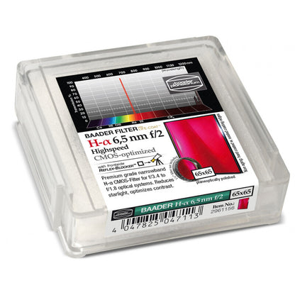 Filtre H-alpha 656nm CMOS f/2 Highspeed 65x65mm pour Nébuleuses - Baader