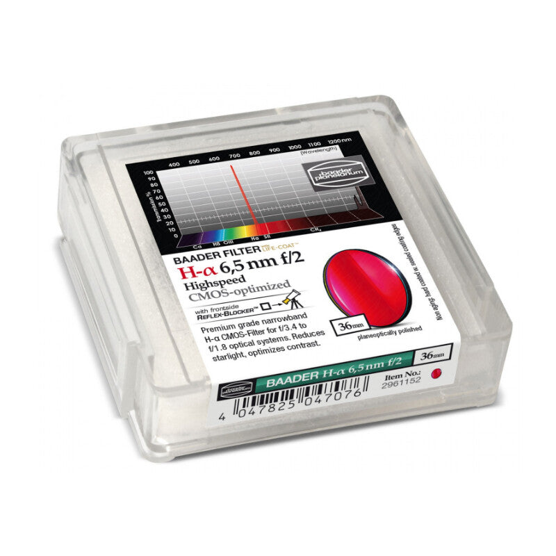 Filtre H-alpha 6,5 nm CMOS f/2 Highspeed 36 mm pour Nébuleuses - Baader