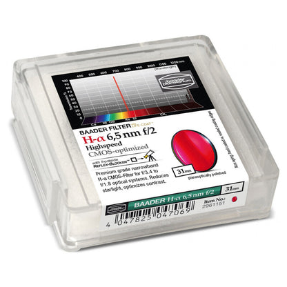 Filtre H-alpha 6,5 nm CMOS f/2 Highspeed 31 mm pour Nébuleuses - Baader