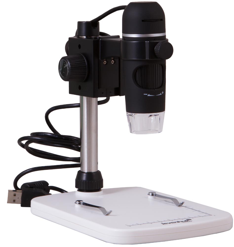 Microscope Numérique USB 5 Mpx 10–300x avec Trépied et Logiciel de Mesure - Levenhuk