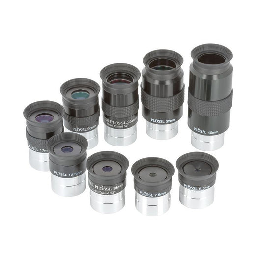 Oculaire Super Plössl 40 mm (31.75 mm) - 52° champ apparent, Bonnette rétractable et anti-reflets pour l'observation - AstroTech