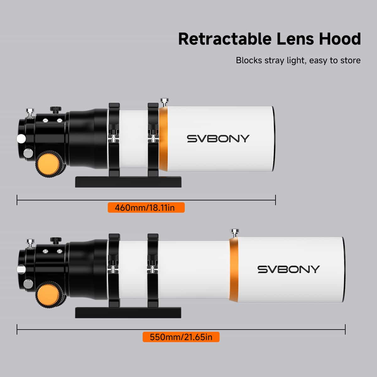 Lunette ED 70mm f/6.78 Quadruplet avec Champ Plat Intégré pour l’Astrophotographie - SVBONY