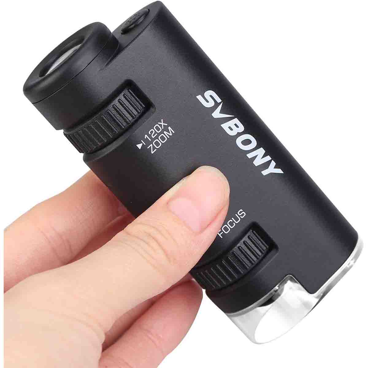 Microscope Portable 60x-120x avec Éclairage LED et Zoom Continu - Svbony