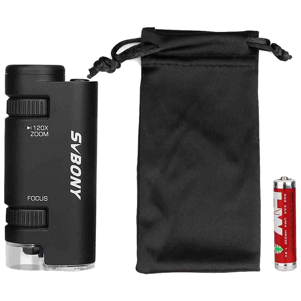 Microscope Portable 60x-120x avec Éclairage LED et Zoom Continu - Svbony