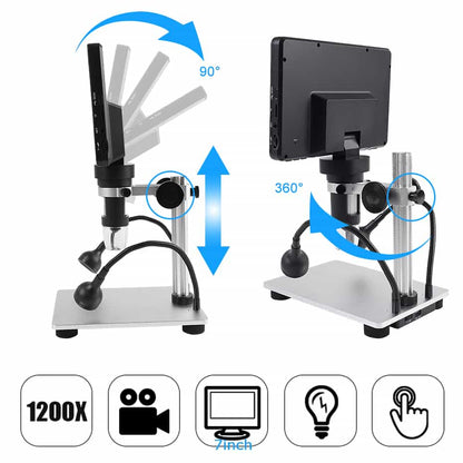 Prenosný digitálny mikroskop LCD 7 palcov 1x-1200x pre tlačené obvody a výuku - Svbony