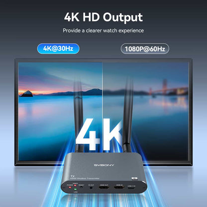 Système de Transmission Vidéo Sans Fil 4K avec Faible Latence 0,06s et Sortie HDMI 30Hz - SVBONY