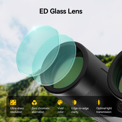 Jumelles ED 10x42 Étanches et Antibuée avec Prisme BaK-4 et Optiques Multi-traitées - SVBONY