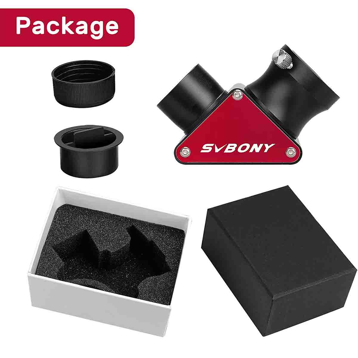 SVBONY Diagonale spiegel 90 graden 2 inch met 1,25 inch adapter