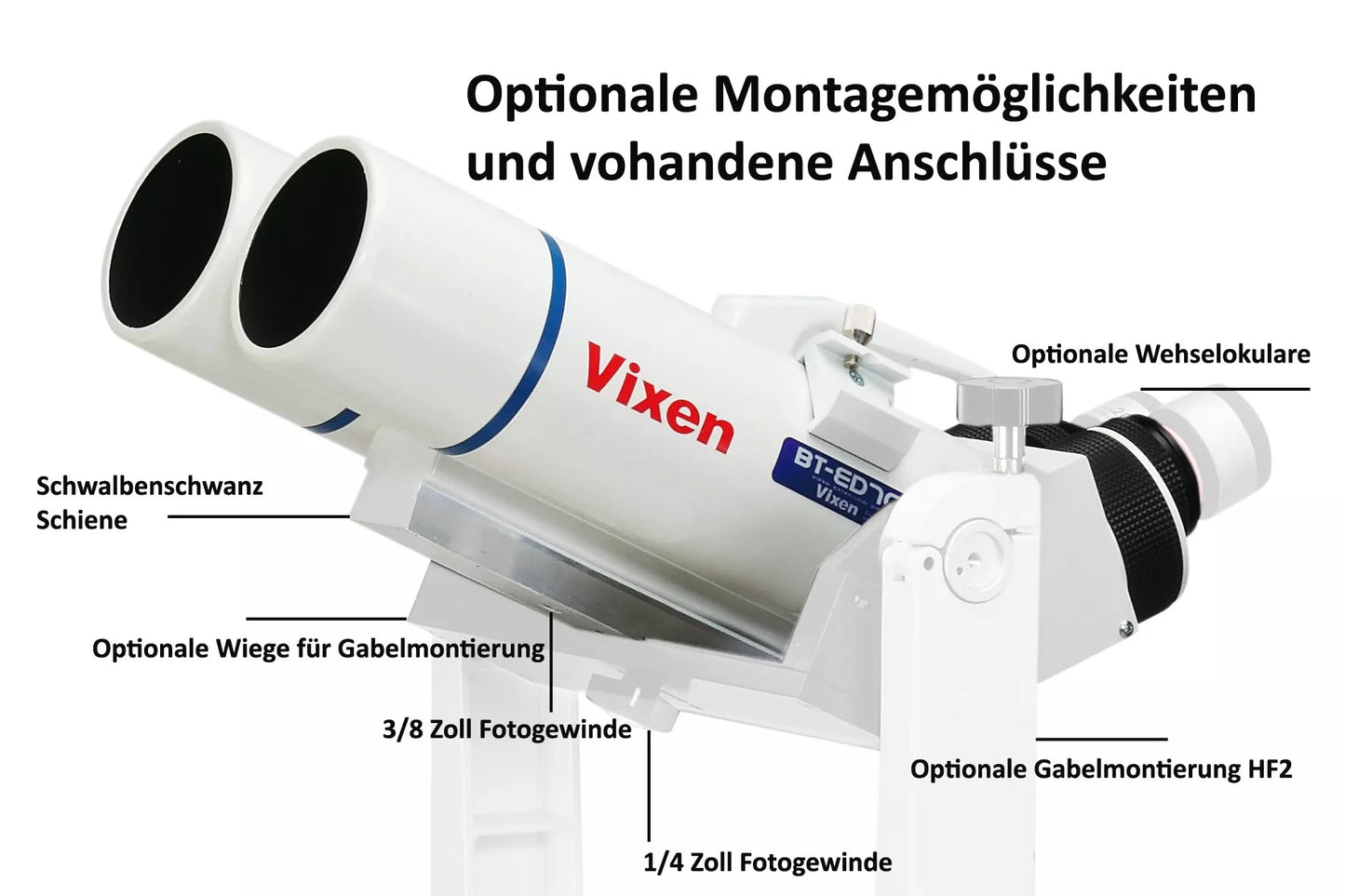 Télescope Binoculaire BT-ED70S-A com Lentes ED 70 mm - Vixen