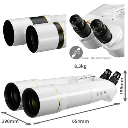 Binoculaire Telescope 120mm met 62° LER 20mm Oculairs - Explore Scientific