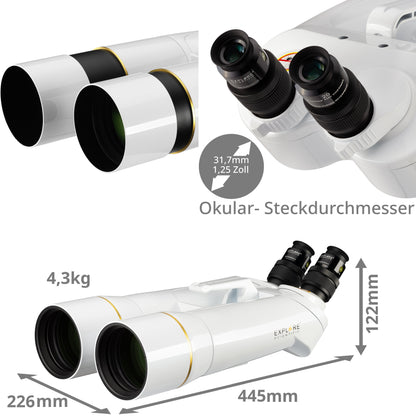 Teleskoop Binokulair 82mm met Oculaires 62° LER 20mm - Explore Scientific