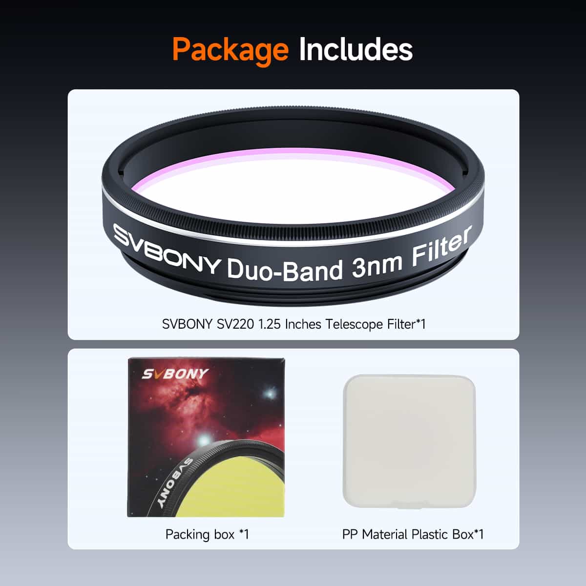 Filtre Duo-Bande H-Alpha & OIII 3nm pour l’Astrophotographie - SVBONY