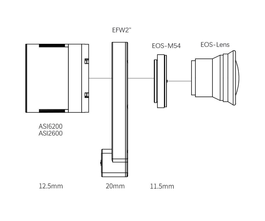 Canon EOS-adapter for EFW 50,8mm - ZWO